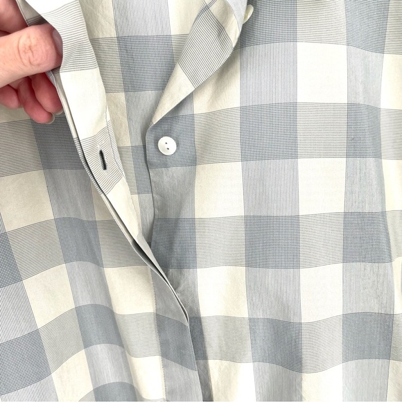 Theory Women's Classic Menswear Cotton Silk Shirt Blue Stream Button Down Top - Picture 9 of 11